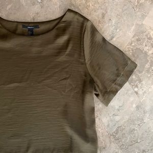 Olive green satin top